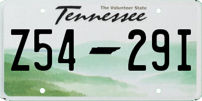 TN license plate Z5429I
