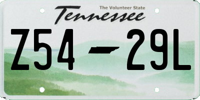 TN license plate Z5429L