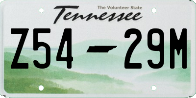 TN license plate Z5429M