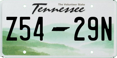 TN license plate Z5429N