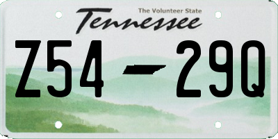 TN license plate Z5429Q