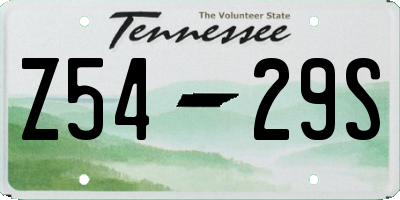 TN license plate Z5429S