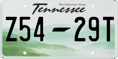 TN license plate Z5429T