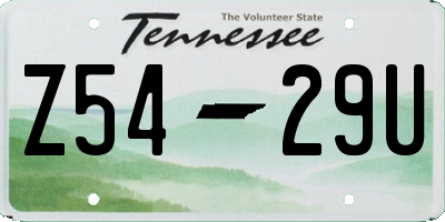 TN license plate Z5429U