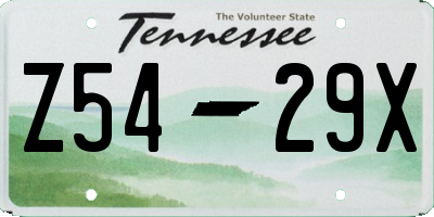 TN license plate Z5429X