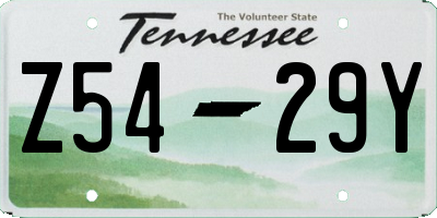 TN license plate Z5429Y