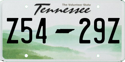 TN license plate Z5429Z