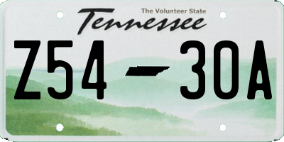 TN license plate Z5430A