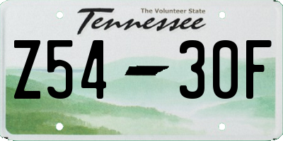 TN license plate Z5430F