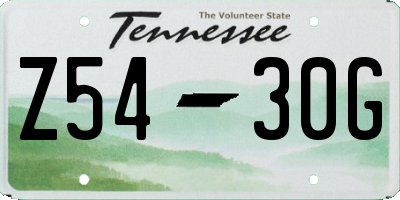 TN license plate Z5430G