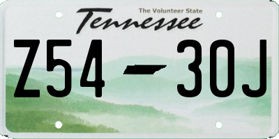 TN license plate Z5430J