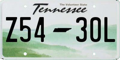 TN license plate Z5430L