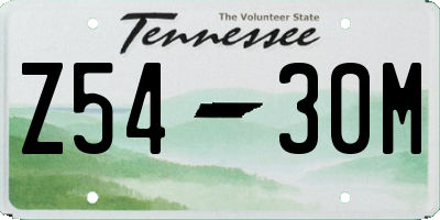 TN license plate Z5430M