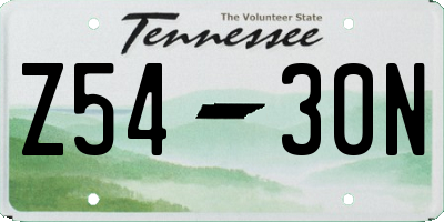 TN license plate Z5430N