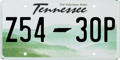 TN license plate Z5430P