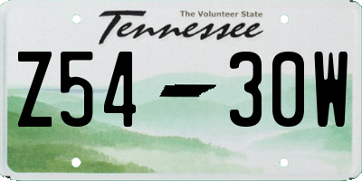 TN license plate Z5430W