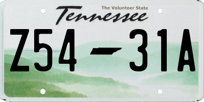 TN license plate Z5431A