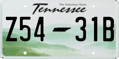 TN license plate Z5431B