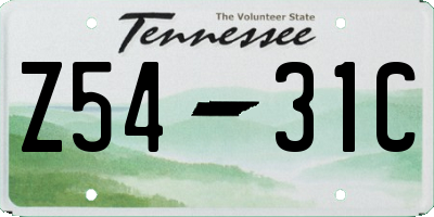 TN license plate Z5431C