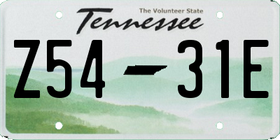 TN license plate Z5431E