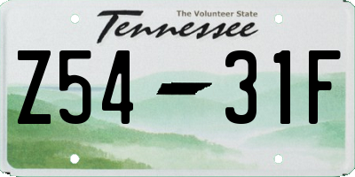 TN license plate Z5431F