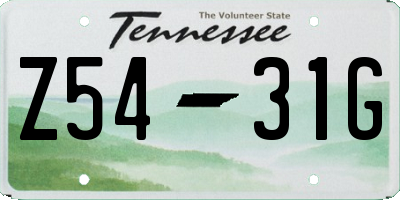 TN license plate Z5431G