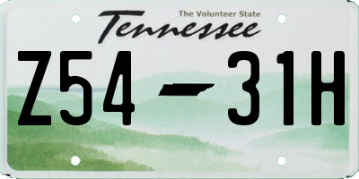 TN license plate Z5431H