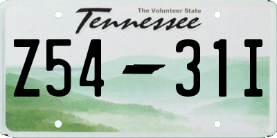 TN license plate Z5431I