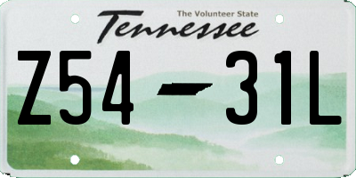 TN license plate Z5431L