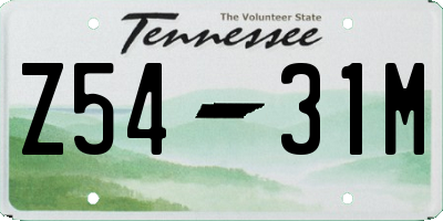 TN license plate Z5431M