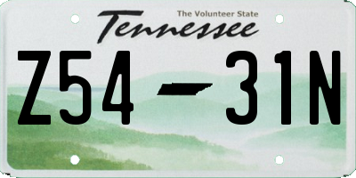 TN license plate Z5431N