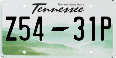 TN license plate Z5431P