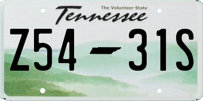 TN license plate Z5431S