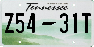 TN license plate Z5431T