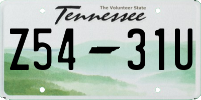 TN license plate Z5431U