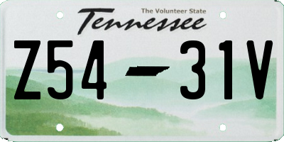 TN license plate Z5431V