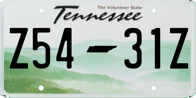 TN license plate Z5431Z