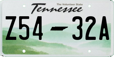 TN license plate Z5432A