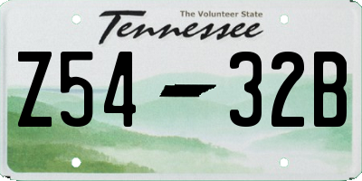 TN license plate Z5432B