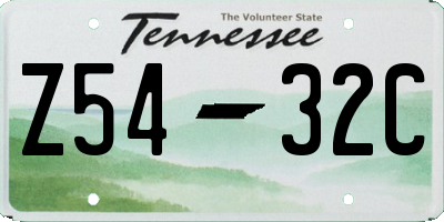 TN license plate Z5432C