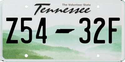 TN license plate Z5432F