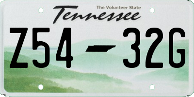 TN license plate Z5432G