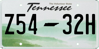 TN license plate Z5432H