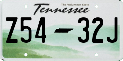 TN license plate Z5432J