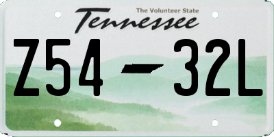 TN license plate Z5432L