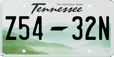 TN license plate Z5432N