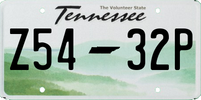 TN license plate Z5432P