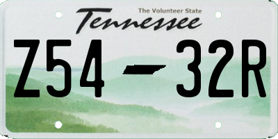 TN license plate Z5432R