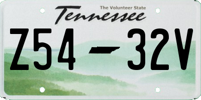 TN license plate Z5432V