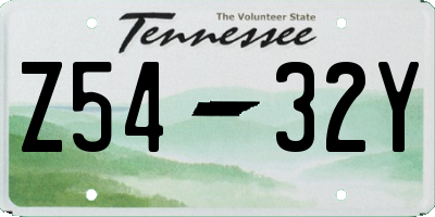 TN license plate Z5432Y